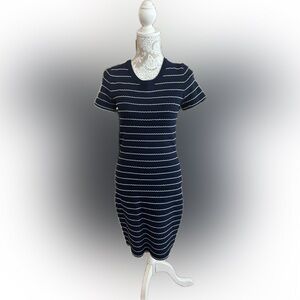 Michael Kors Navy and White Knit Dress